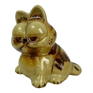 VTG Garfield Ceramic Bank w/ Calm or Not Impressed Face. HANDMADE 1 of 1 c. 1985 - Picture 1 of 9