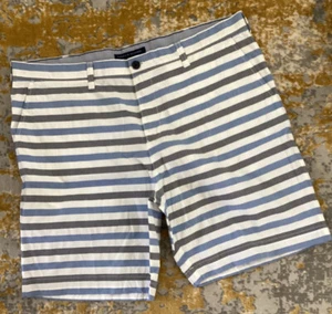 TOMMY HILFIGER Newman Pantalones Cortos a Rayas Para Hombre 40w Azul Náutico Algodón 8” Entrepierna - Imagen 1 de 9