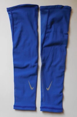 Nike Thermal Arm Warmer Sleeves Lightweight Royal Blue/Silver L/XL One Pair - Image 1 of 4