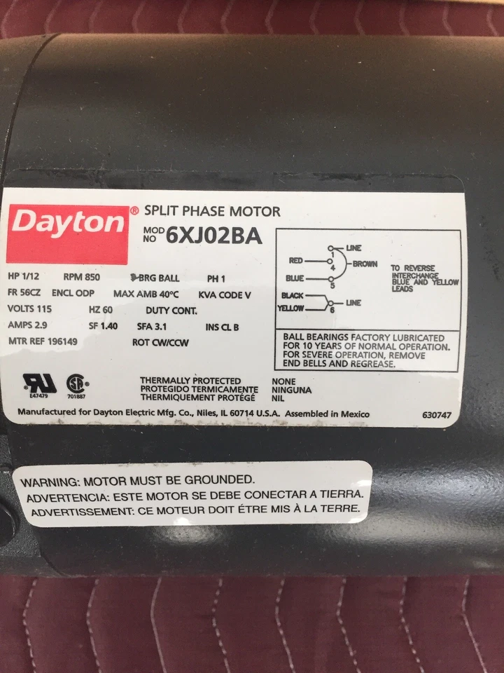 Dayton 6xj02ba - Image 1 of 4