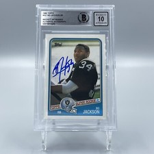 Bo Jackson Signed Autographed 1988 Topps Rookie #327 Card RC Beckett BAS 10 Auto