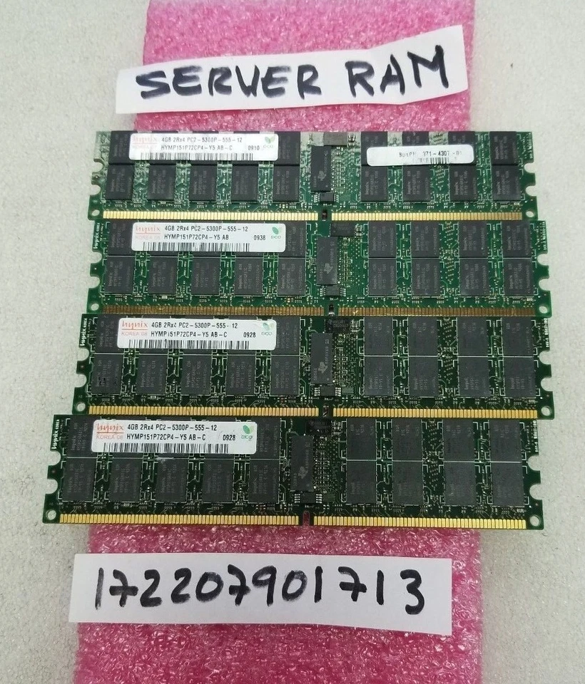 16GB  PC2 DDR2 PC PC2-5300P DDR2-667 5300P 667MHZ 240PIN DUAL RANK 2RX4 256X4  - Image 1 of 1