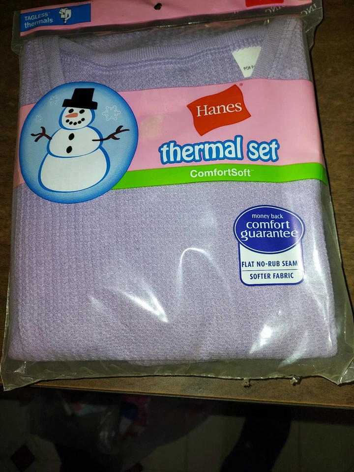 Hanes Girls Thermal  Underwear Set sz MEDIUM fits size 7-8 - Image 1 of 1
