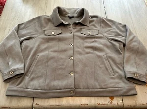 Torrid Gray Fleece Lined Trucker Shacket Jacket Button Up Sz 4x - Picture 1 of 13