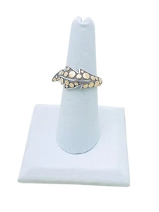 John Hardy Sterling Silver & 18k Yellow Gold Leaf Ring Size 7.25 - Picture 1 of 6