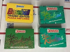 Lot of 4 Donruss Sets 1989 Traded 1990 & 1991 The Rookies 1 Sealed 3 Open -LOOK