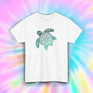 Mandala Sea Turtle T-Shirt Boho Ocean Animal Beach Lover Gift Tee S-5XL - Picture 1 of 10
