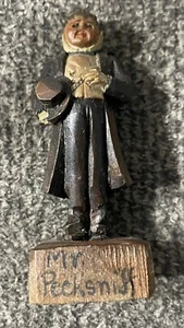 Charles Dickens ANRI Mr Pecksniff Vintage Hand Carved Wood Figurine Italy 1920's - Picture 1 of 12