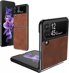 Samsung Galaxy Z Flip 3 5G Case PU Leather Slim Durable Protective Thin Cover - Picture 1 of 29