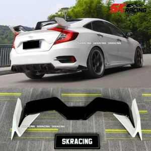 Alerón trasero negro+blanco alerón trasero maletero gaviota para Honda Civic 10th 2016-2021 - Imagen 1 de 22
