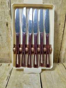 Juego de 6 cuchillos Stanley Deluxe años 50 de colección con bandeja MCM - Imagen 1 de 4