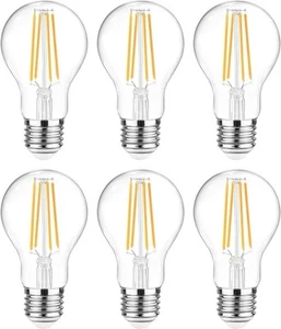Ascher 60 Watt Equivalent, E26 LED Filament Light Bulbs, Warm White 2700K…… - Picture 1 of 11