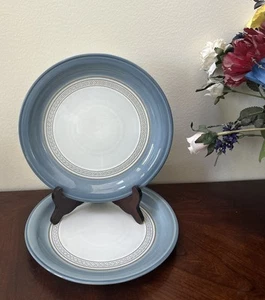 2 Denby Castile Blue Salad- Luncheon Plates 9” Stoneware England NEW - Picture 1 of 9