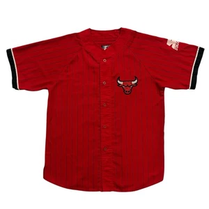 Vintage Bulls Baseball Jersey Size M Starter Chicago 90s Michael Jordan - Picture 1 of 12