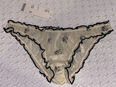 OUT FROM UNDER Sweet Nothings Neutral Black Ruffle Edge Bikini Panty Womens S 5 - Image 1 of 3