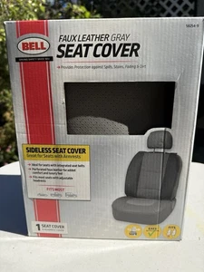 Cubierta de asiento de coche Bell de cuero sintético gris nueva - Imagen 1 de 6