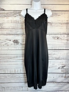 Sexy Vestido Sin Mangas Negro Dixie Belle De Colección 42 XL Encaje Nylon Midi Sedoso Sissy - Imagen 1 de 9