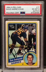 Dave Andreychuk HOF 1984-85 O-Pee-Chee RC Auto 17 Sabres PSA 6 Auto 9 - Bild 1 von 2
