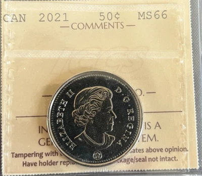 Canada - 50 cents - 2021 - ICCS Certified - MS-66 - Image 1 of 3