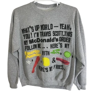 Travis Scott McDonald’s Sweatshirt Gray L Rare Cactus Jack x CPFM Collab 2020 - Picture 1 of 14