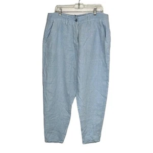 Poetry Leinen Tapered Hose Pants US Größe 14 hellblau Taschen minimalistisch NEU - Bild 1 von 13