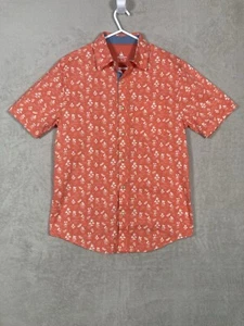 Disney Parks Mens S Mickey Beach Hawaiian Button Down Shirt Palm Trees Red - Picture 1 of 6