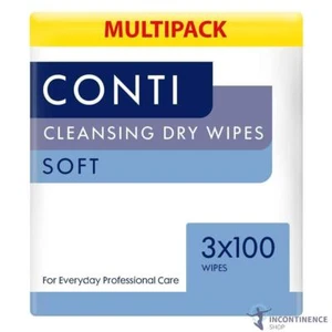 3x Conti Soft Patient Cleansing Dry Wipes - 30cm x 28cm - Everyday Washing Aid - Picture 1 of 2