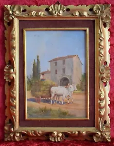 Painting Picture DIPINTO OLIO SU tavola Renato ZINI "Campagna Toscana" anni '30 - Bild 1 von 4