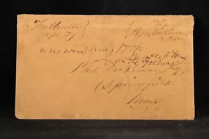 Wisconsin: Fulton 1850s copertina senza timbro, Postmaster Free, DPO Rock Co - Foto 1 di 2