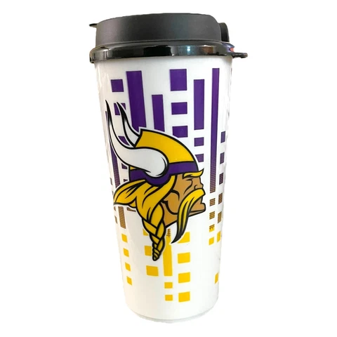 Minnesota Vikings Hot Cold Plastic Travel Tumbler Cup Mug NFL Football Cover