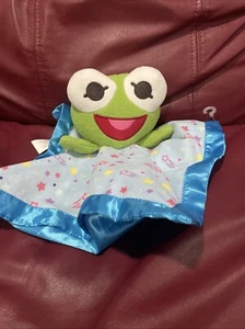 DISNEY MUPPET BABIES KERMIT THE FROG BLANKET LOVEY RATTLE TOY - Picture 1 of 2