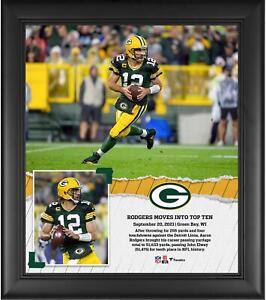 Aaron Rodgers Packers FRMD 15" x 17" Tenth All-Time in Passing Yards Collage