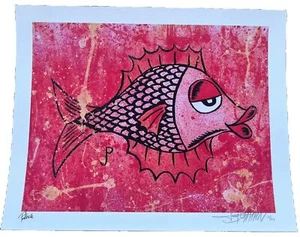 Fire Fish 🐟Limited Art Print Signed by Jim Pollock & Joey Feldman#’d /300 Phish - Picture 1 of 6