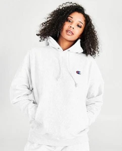 NEW CHAMPION GRAY BOYFRIEND REVERSE WEAVE C LOGO OVERSIZED HOODIE SZ XS - Picture 1 of 5