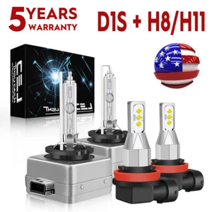 For Land Rover Range Rover 2006-2008 D1S HID Headlight + H11 Fog Light Bulbs Kit - Picture 1 of 18