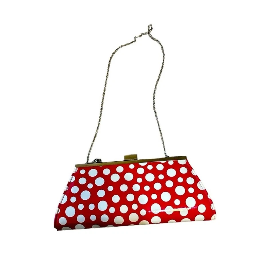 Neiman Marcus | Clutch corrente prata bolinhas rosa quente - - Imagem 1 de 1