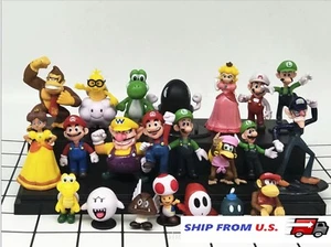 NEW 22 x Mario Bros figure Toy Luigi Yoshi princess Peach Donkey Kong Toad Wario - Picture 1 of 1
