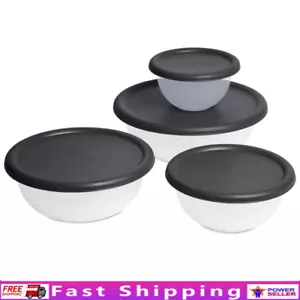 8 Piece Covered Bowl Set Lidded Food Storage Prep Serve BPA Free Microwave Safe - Picture 1 of 6