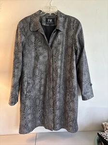 Raincoat FS Rainwear Snake Skin Print Black And Grey Size Large - Picture 1 of 13