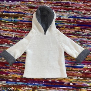 eouf nyc sweater 100% Alpaca Dove White Reversible Gray 4 Unisex Made in Bolivia - Picture 1 of 11