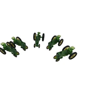 5 Haarspangen/Spangen - Vintage John Deere Traktor - Kunststoffspielzeug - grün/gelb - Bild 1 von 10