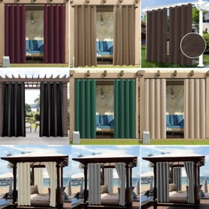 1/2/4x Outdoor Patio Curtains Waterproof Thermal Insulated Privacy Curtains - Picture 1 of 98