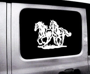 RUNNING HORSES Vinyl Decal -Sticker for SUV Car Truck Jeep Bumper Wall Window - Picture 1 of 4