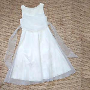 Girls Communion Flower Girl Special Occasion White Dress Bonnie Jean Size 16.5