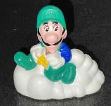 Vintage 1989 Nintendo Of America Luigi Pull Back & Go Figure On White Cloud