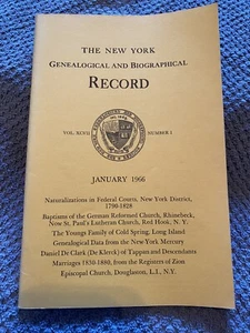 New York Genealogical and Biographical Record, Vol 97, Number 1, January 1966 - Picture 1 of 1