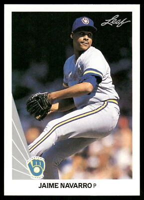 1990 Leaf #85 Jaime Navarro Milwaukee Brewers - Image 1 of 2
