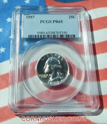 1957 SILVER WASHINGTON QUARTER PCGS PR66 ~ DEEP MIRRORS ~ FREE SHIPPING  👀 - Image 1 of 2