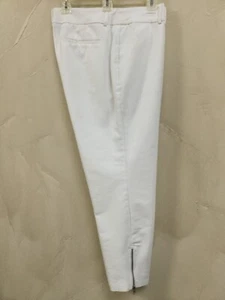 Roz & Ali Women Size 16 White Ankle Pants Stretch Leg Zippers Pockets Inseam 25" - Picture 1 of 8