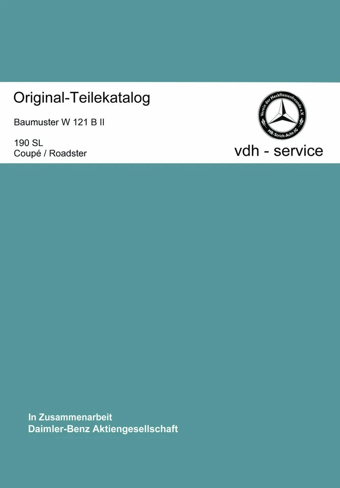 Catálogo de piezas Mercedes Benz W 121 190 SL Roadster 1955 - 1963 Foto 1 de 1
